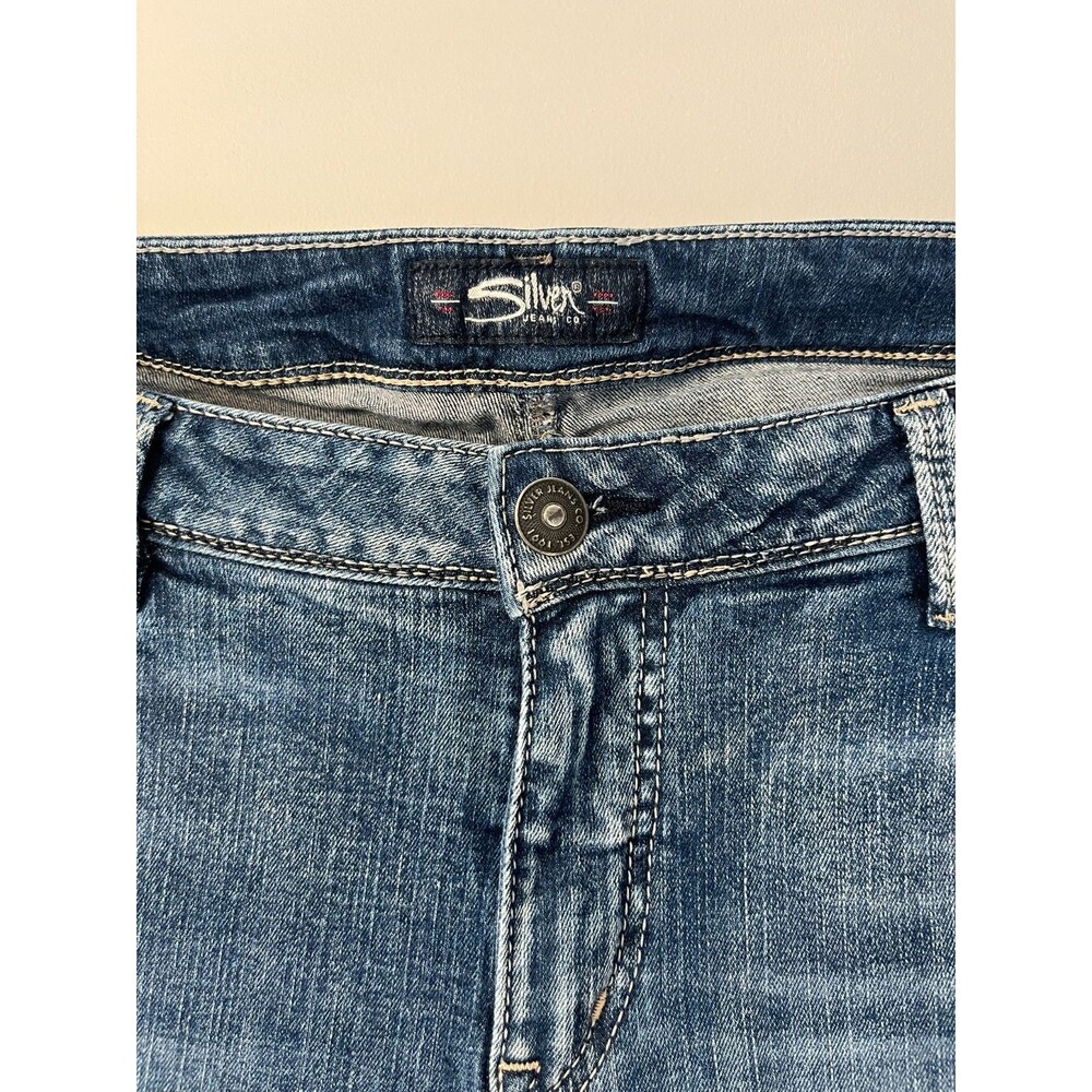 Silver Jeans Co. Sam Relaxed Fit Mid Rise Jeans Women’s Size 18 L27 Dark/Medium - Picture 2 of 7